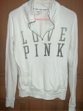 Victoria's Secret PINK Light Mint Half-Zip Pullover